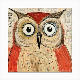 Abstract Snowy Owl Canvas Print