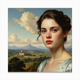 Girl In The Countryside Canvas Print