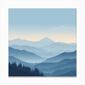 Misty mountains background in blue tone 41 Canvas Print