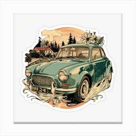 Drawing Of A Classic Sports Car 5 Canvas Print