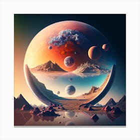 Planets In Space 2 Canvas Print