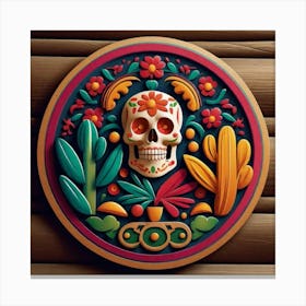 Day Of The Dead Skull 70 Canvas Print