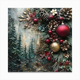 Vintage Holiday Mixed Media 2 Canvas Print