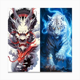 Dragon And Tiger Canvas Print