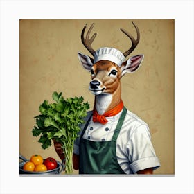 Chef Deer 5 Canvas Print