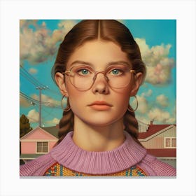 'The Girl With Glasses' Canvas Print