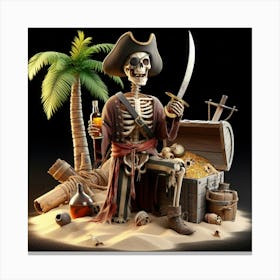 Pirate Skeleton 15 Canvas Print