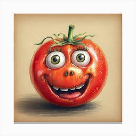 Tomato Illustration Canvas Print