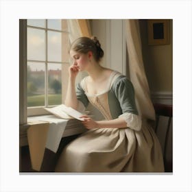 Girl Reading Canvas Print