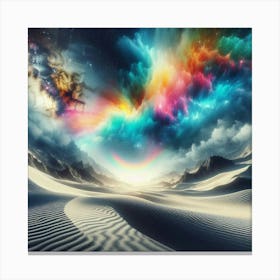 Rainbow Clouds In The Desert Canvas Print