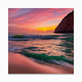 Sunset On The Beach 1 Canvas Print