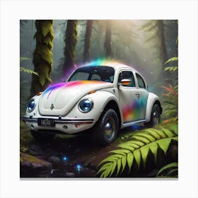 Rainbow Vw Beetle Canvas Print