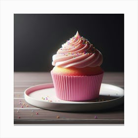 Cupcake On A Plate 1 Canvas Print