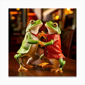 Firefly Frogs Tangoing In A Vibrant Argentine Restaurant 84582 Canvas Print