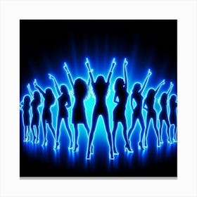 Victorious Women Silhouettes Print Canvas Print