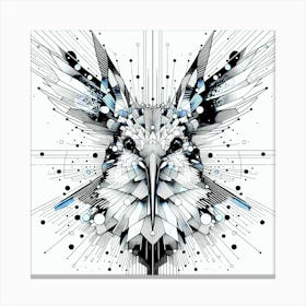 Colibri Head - Abstract Line Art Illustration 13 Canvas Print