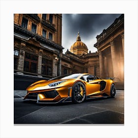 Golden Lamborghini 27 Canvas Print