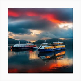 Sunset On The Loch Ryan Canvas Print