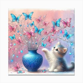 Blue Butterflies Canvas Print