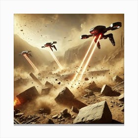 Terraforming Drones Clearing Obstacles Canvas Print