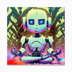 Robot Meditation Canvas Print