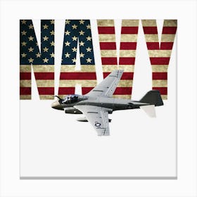 Grumman A 6 Intruder Us Navy Plane American Flag Canvas Print