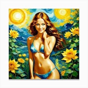 Girl In A Bikinifggg Canvas Print