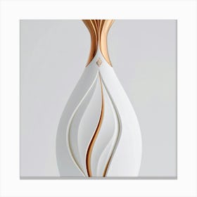 White And Gold Vase Canvas Print