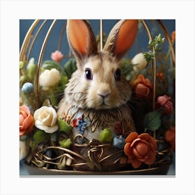 Bunny In A Cage Canvas Print