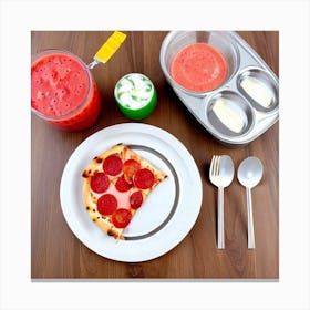 Pizza And Juice 1 Canvas Print