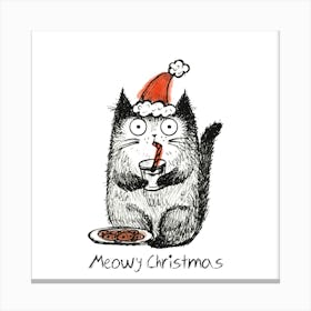 Santa Cat Canvas Print