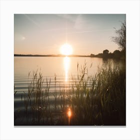 Sunset Over A Lake Canvas Print