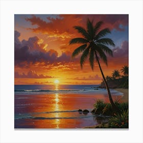 Sunset At The Beach 11 Canvas Print