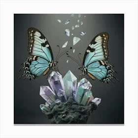 Crystals And Butterflies 1 Canvas Print