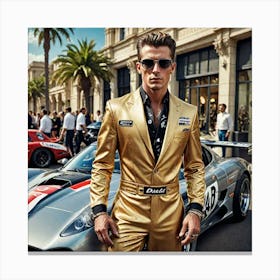 Fashion Photo Fusion Between The World Of High Speed Sport And High Fashion A Man Stands Out Wearing 1333780951 Canvas Print