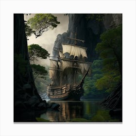 Ship In The Forest Canvas Print