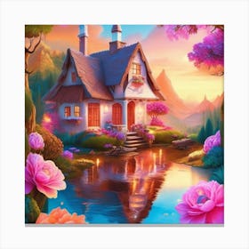 House By The Lake 1 Canvas Print