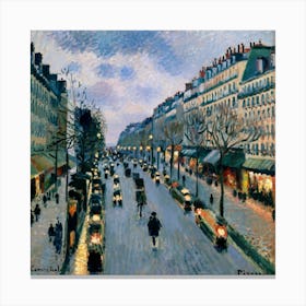 Boulevard Montmartre At Night, Camille Pissarro 2 Canvas Print