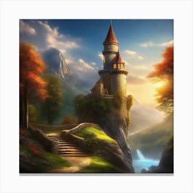 Castle In The Mountains 5 Canvas Print