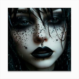 Gothic Girl In The Rain Canvas Print