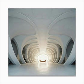 White Tunnel - Architecture Stock Videos & Royalty-Free Footage Canvas Print