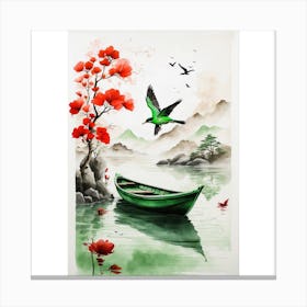 Asian Boat Painting Canvas Print