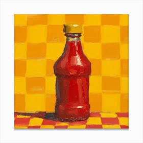 Ketchup Yellow Checkerboard 2 Canvas Print