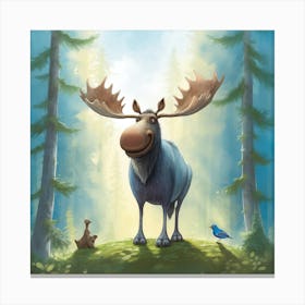 Moose In The Woods Canvas Print