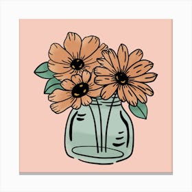 Daisies In A Vase Canvas Print