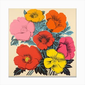 Andy Warhol Style Pop Art Florals 2 Canvas Print