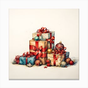 Elegant Christmas Giftbox Ilustration Series005 Canvas Print