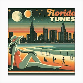 Florida Tunes Vintage Poster Canvas Print