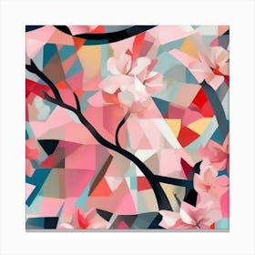 Cubism Art, Abstract sakura 2 Canvas Print