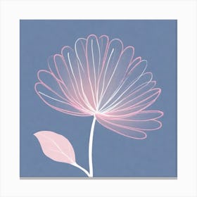 A White And Pink Flower In Minimalist Style Square Composition 592 Canvas Print